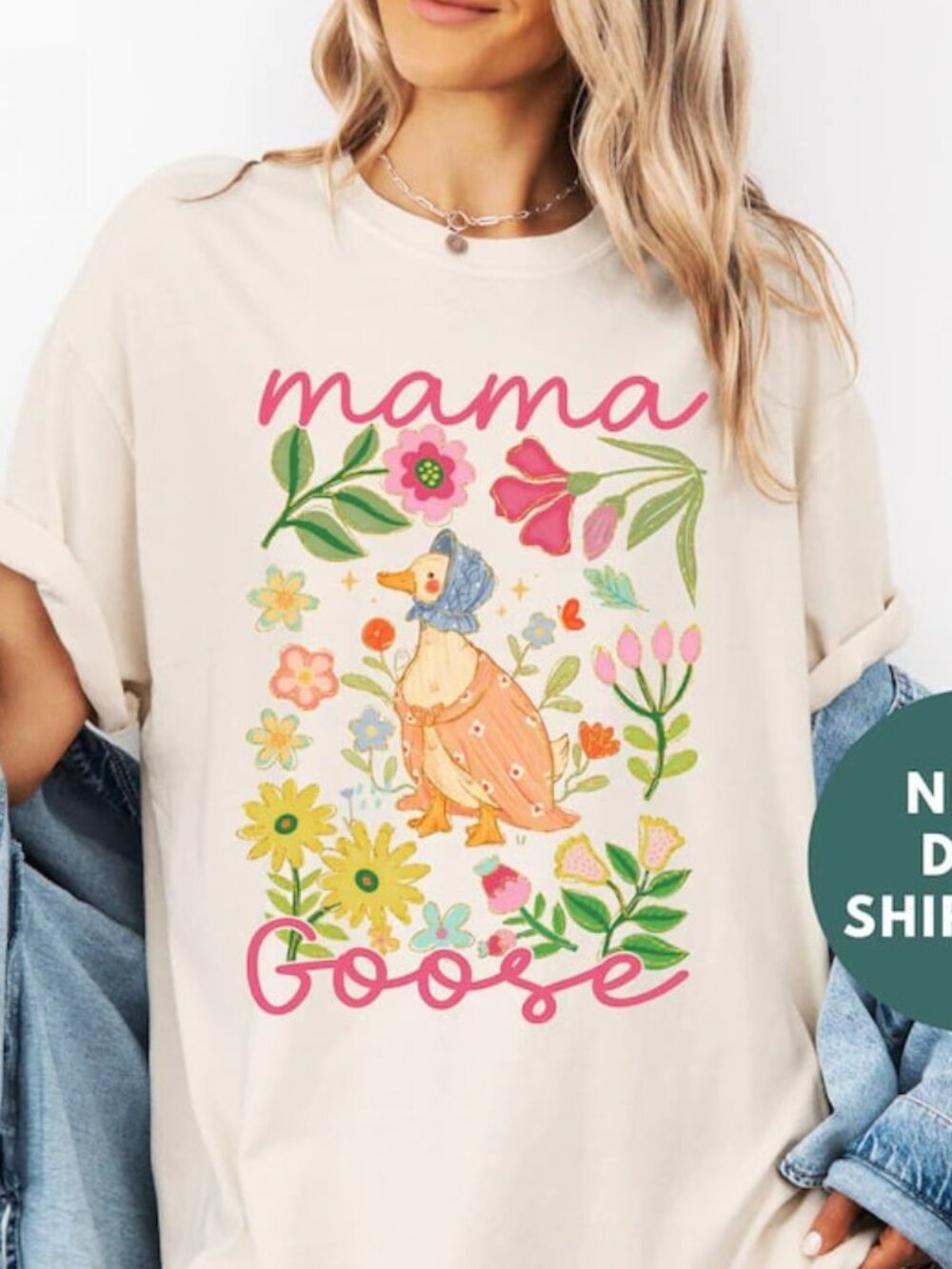 Mama Goose Shirt, Cute Floral Mom Shirt, Funny Mothers Day Gift